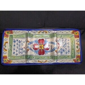 Le Chef HD Designs Stoneware Ceramic Divided 3-Section Serving Dish Tray
